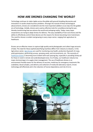 how are drones changing the world