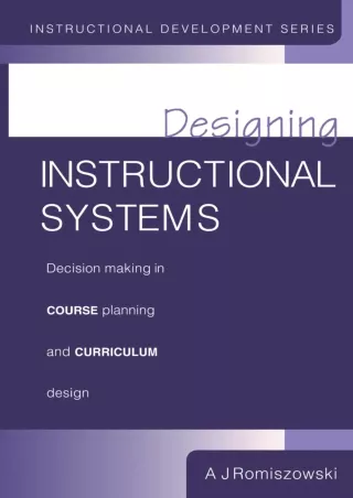 eBOOK  Designing Instructional Systems Decision Making in Course Planning