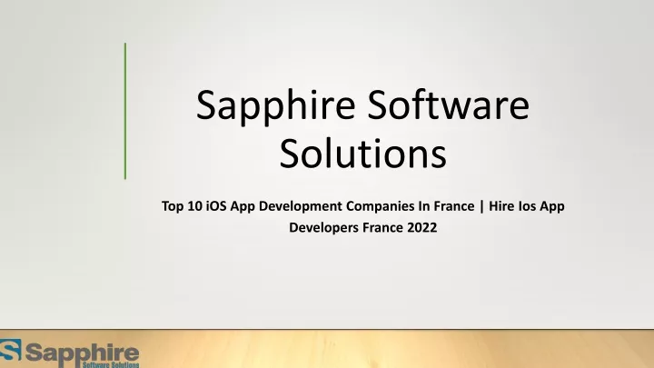 sapphire software solutions