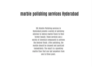 marble polishing services hyderabad