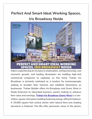 Perfect And Smart Ideal Working Spaces, Iris Broadway Noida