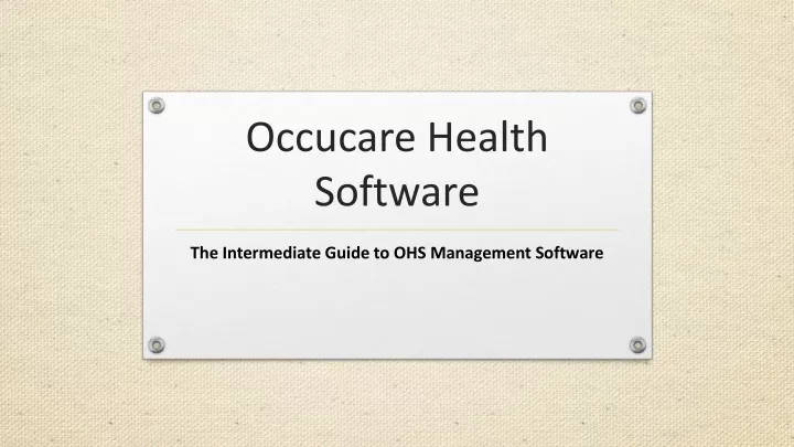 occucare health software