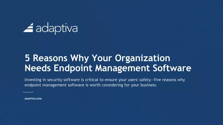 5 reasons why your organization needs endpoint