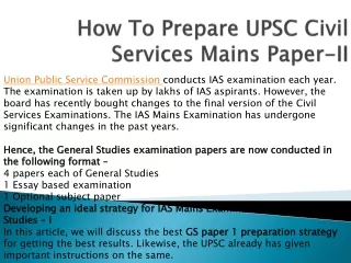 how to prepare upsc civil services mains paper ii