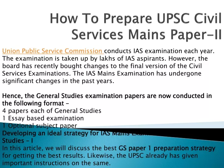 how to prepare upsc civil services mains paper ii