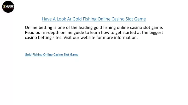 have a look at gold fishing online casino slot game