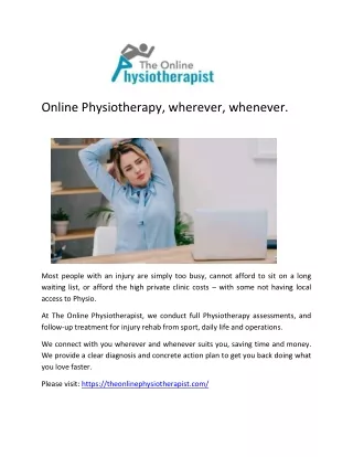 online physiotherapy wherever whenever