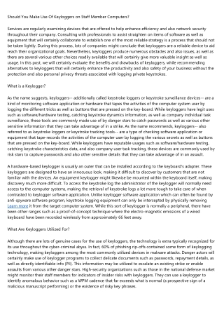 should you make use of keyloggers on staff member