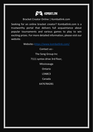 bracket creator online kombatlink com