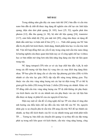 Chế tạo vật liệu CdSe/CdS cấu trúc nano dạng tetrapod và nghiên cứu tính chất