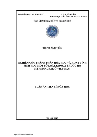Nghiên cứu thành phần hóa học và hoạt tính sinh học một số loài ardisia