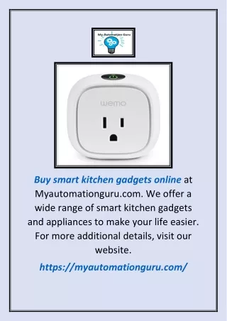 Buy Smart Kitchen Gadgets Online | Myautomationguru.com