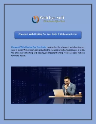 cheapest web hosting per year india webeyesoft com