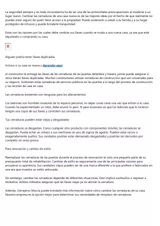 ¿Debo sustituir las cerraduras de mi nueva casa?