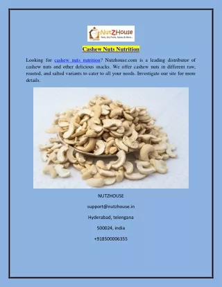 Cashew Nuts Nutrition  Nutzhouse