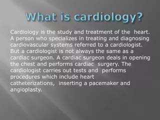 what is cardiology