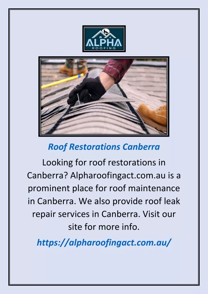 roof restorations canberra