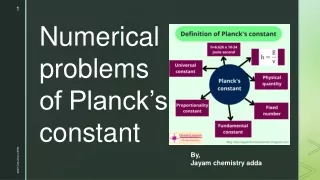 Numerical problems of Planck's constant
