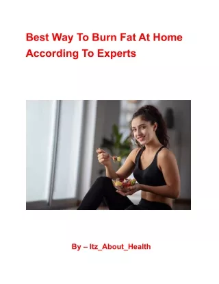 Best Way To Burn Fat At Home According To Experts