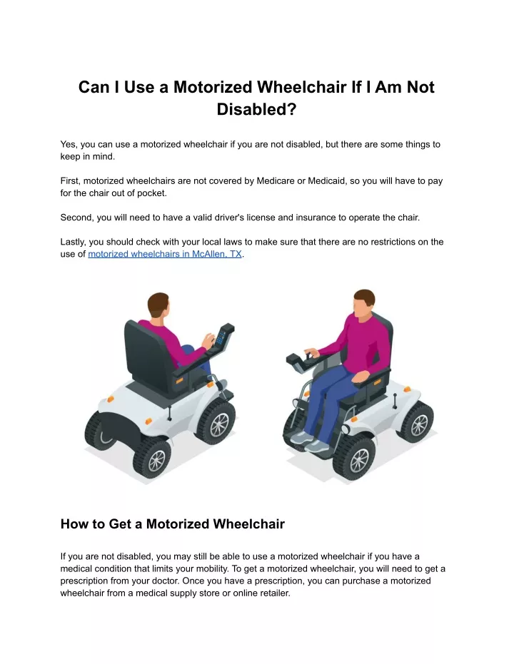 can i use a motorized wheelchair
