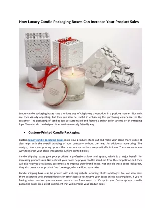 How Luxury Candle Packaging Boxes Can Increase Your Product Sales