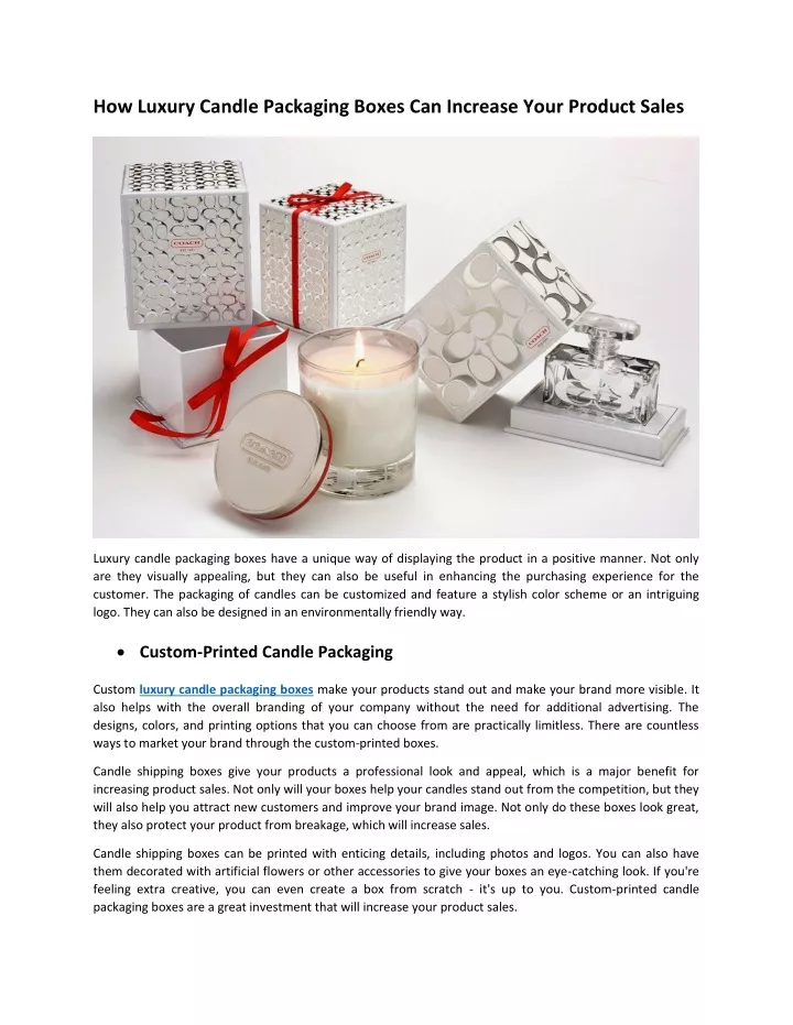 how luxury candle packaging boxes can increase