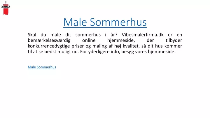 male sommerhus