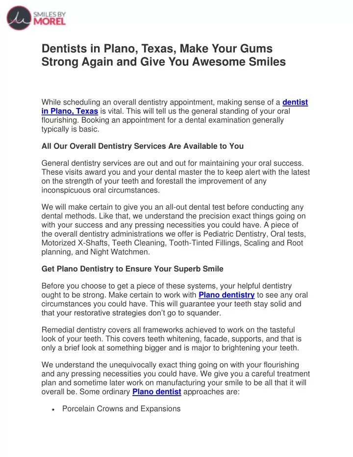 dentists in plano texas make your gums strong