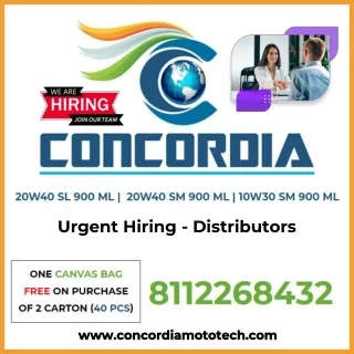 Urgent Hiring - Distributors - Concordia Moto-Tech Global Pvt. Ltd.