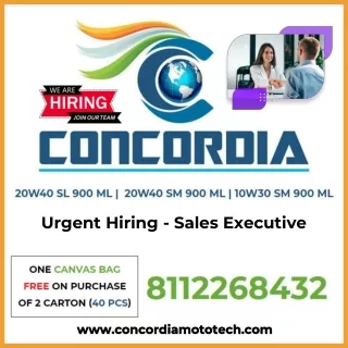 Urgent Hiring - Sales Executive - Concordia Moto-Tech Global Pvt. Ltd.