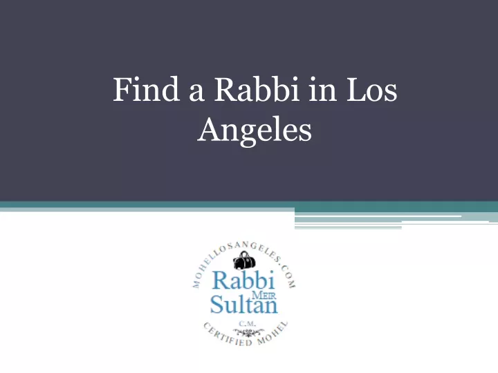 find a rabbi in los angeles