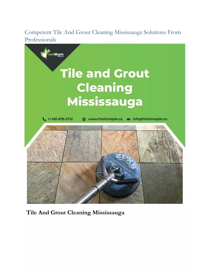 competent tile and grout cleaning mississauga