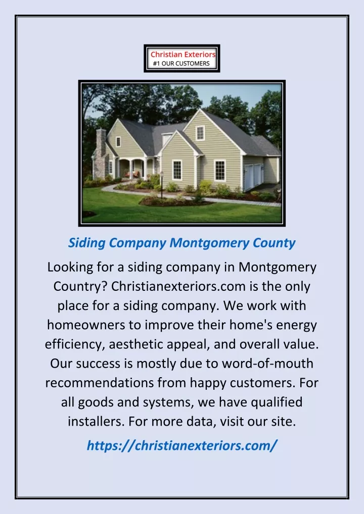 siding company montgomery county