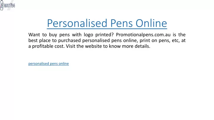 personalised pens online