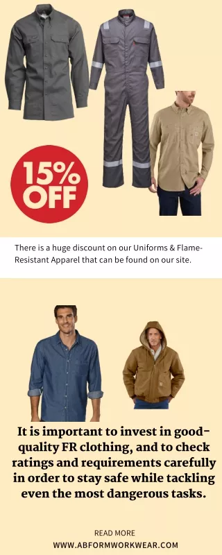 Get The Huge Discount on Uniforms and Flame-Resistant Apparel.