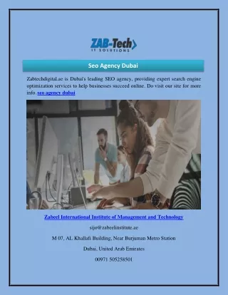 Seo Agency Dubai   Zabtechdigital.ae