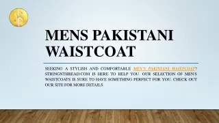 Mens Pakistani Waistcoat | Stringnthread.com
