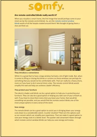 are remote controlled blinds really worth it