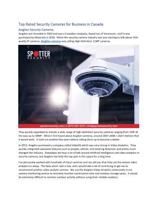 Avigilon Security Cameras for Business in Canada