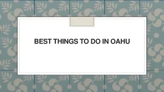 best things to do in oahu
