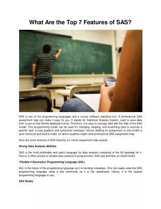 what are the top 7 features of sas