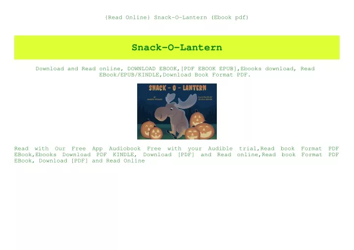 read online snack o lantern ebook pdf