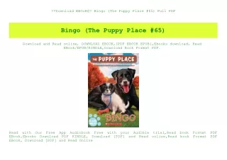 Download EBOoK@ Bingo (The Puppy Place #65) Full PDF