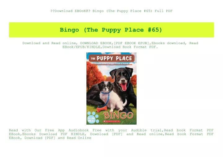 download ebook@ bingo the puppy place 65 full pdf