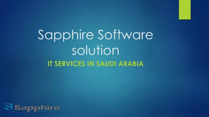 sapphire software solution it services in saudi