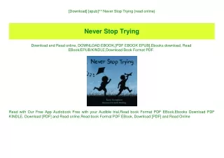 [Download] [epub]^^ Never Stop Trying {read online}