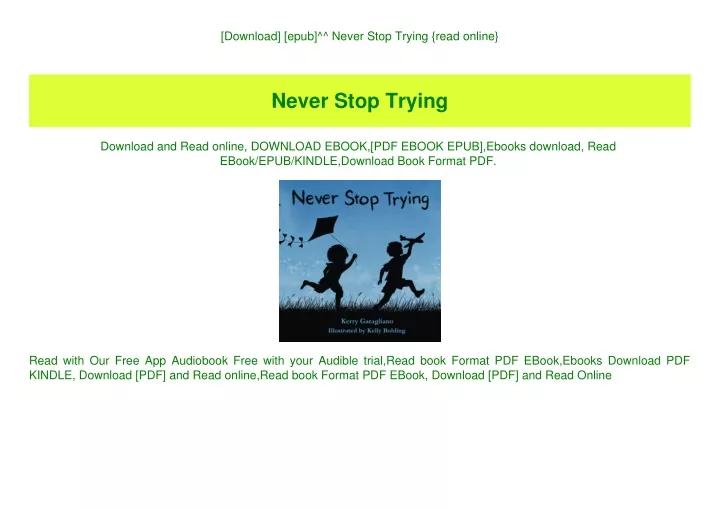 download epub never stop trying read online