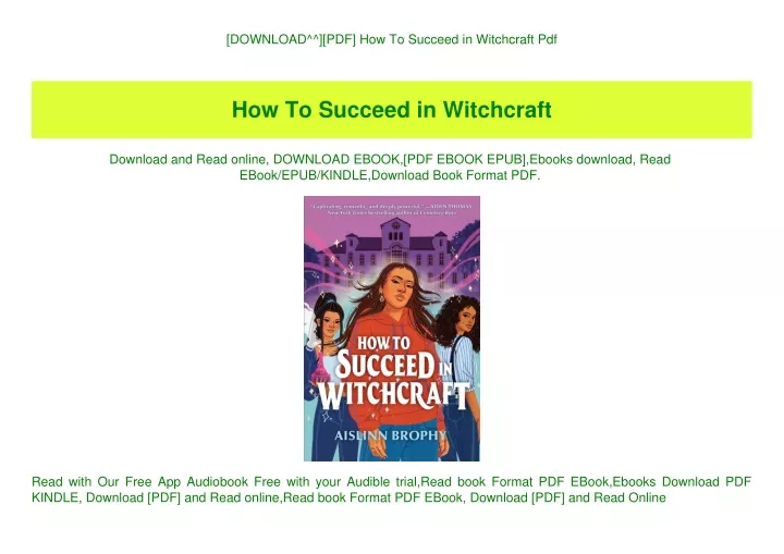 download pdf how to succeed in witchcraft pdf