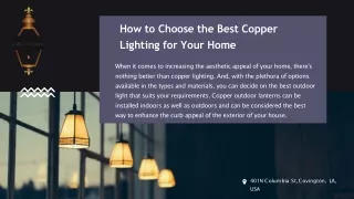 How to Choose the Best Copper Lighting for Your Home