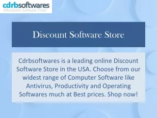 Discount Software Store